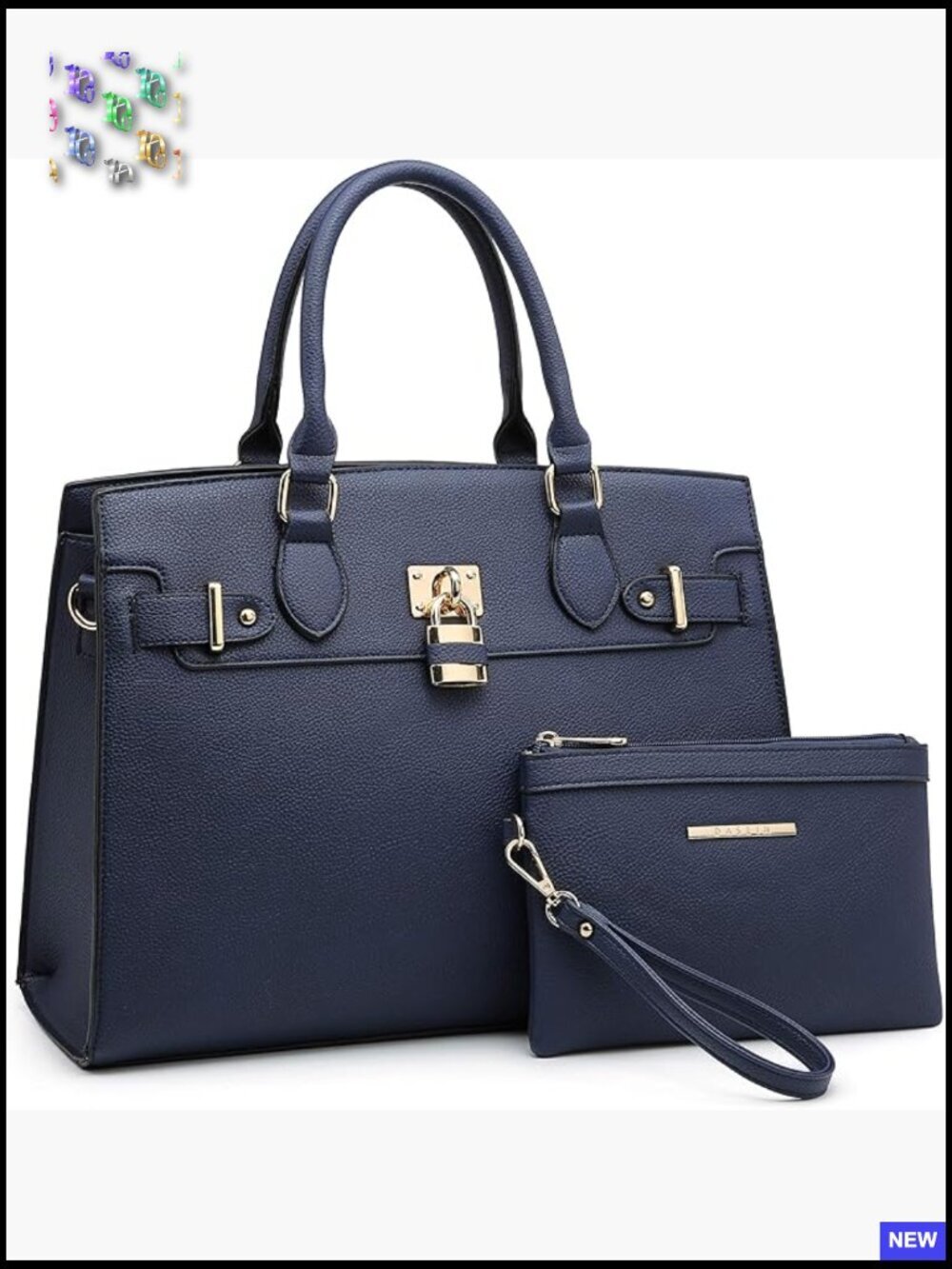 Vegan Leather Satchel Tote Set with Wallet and Shoulder Bag Office Work